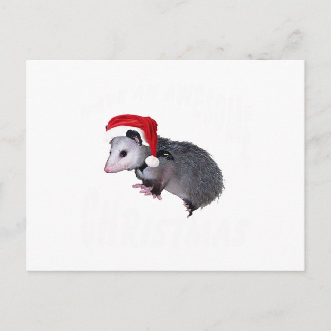 Postal Festiva Navidades alucinantes de Possum (Anverso)
