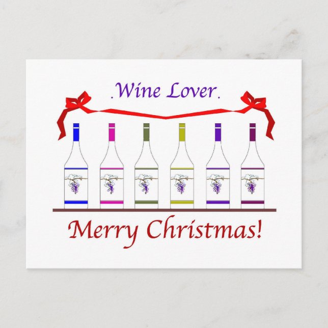 Postal Festiva NAVIDADES AMANTES DEL VINO DE moda (Anverso)