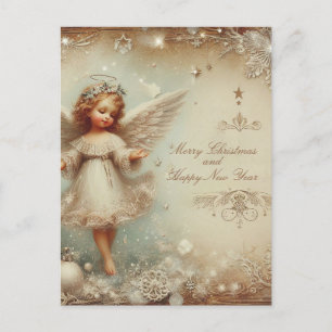 Postal Festiva Navidades Angel
