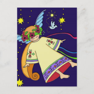 Postal Festiva Navidades Angel