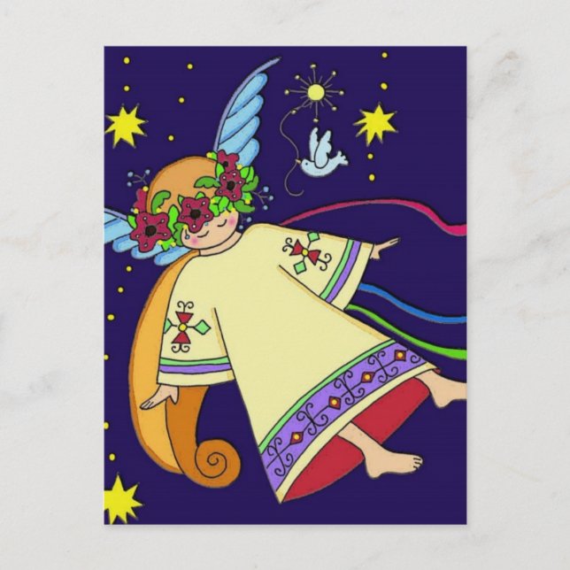 Postal Festiva Navidades Angel (Anverso)