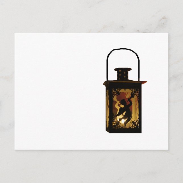 Postal Festiva Navidades Angel Lantern (Anverso)