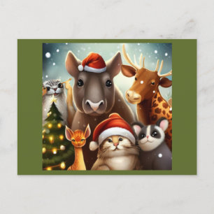 Postal Festiva Navidades Animales 6