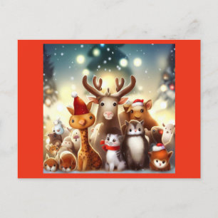 Postal Festiva Navidades Animales 7