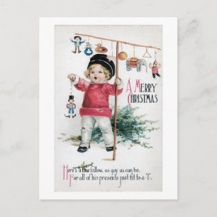 Postal Festiva Navidades anticuados, niños