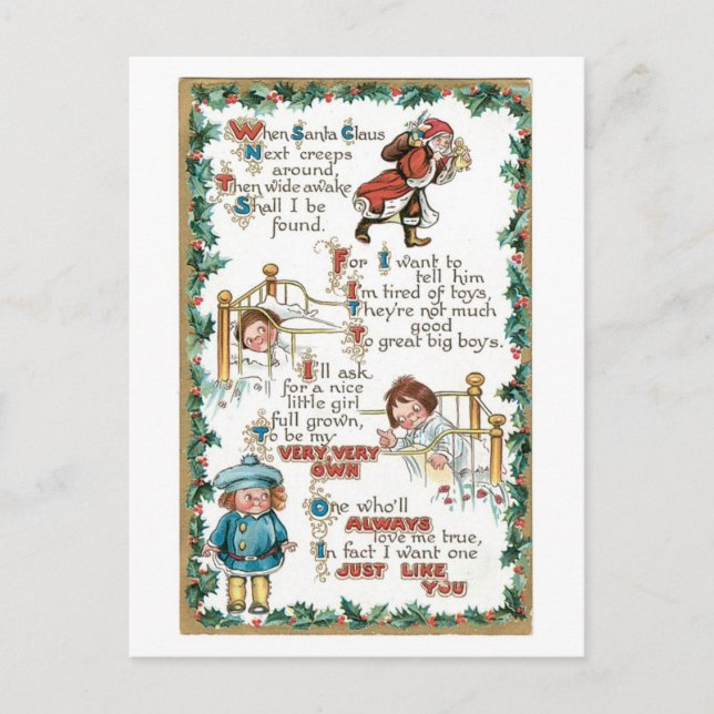 Postal Festiva Navidades anticuados, Personalizado (Anverso)