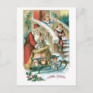 Postal Festiva Navidades anticuados, Santa