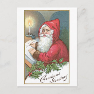 Postal Festiva Navidades anticuados, Santa