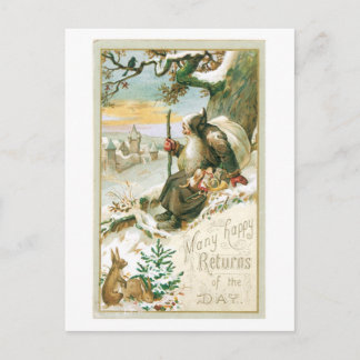 Postal Festiva Navidades anticuados, Santa