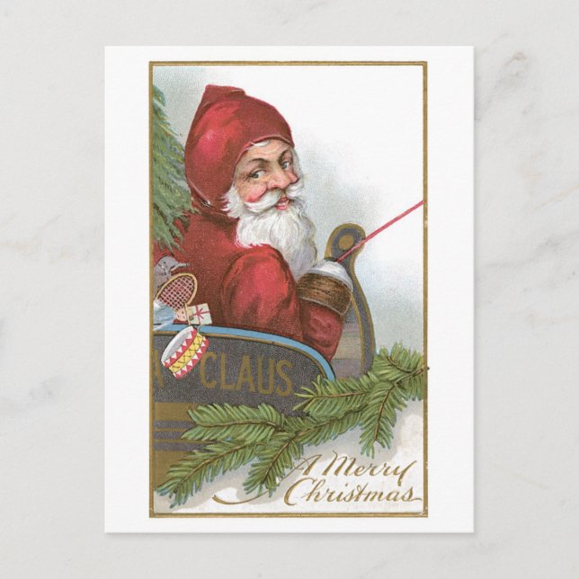 Postal Festiva Navidades anticuados, Santa (Anverso)