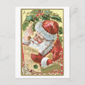 Postal Festiva Navidades anticuados, Santa