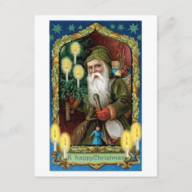 Postal Festiva Navidades anticuados, Santa (Anverso)