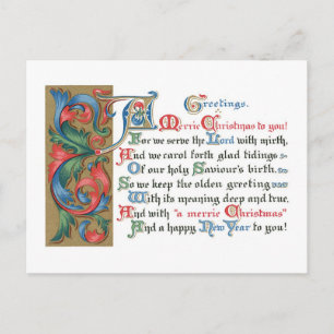 Postal Festiva Navidades anticuados, tipo antiguo