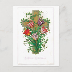 Postal Festiva Navidades anticuados, Tulip
