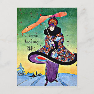 Postal Festiva Navidades Art Deco