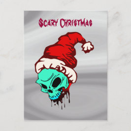 Postal Festiva Navidades asustados Santa Skull Sangriento