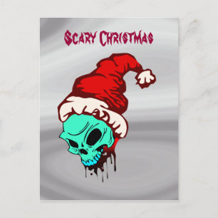 Postal Festiva Navidades asustados Santa Skull Sangriento