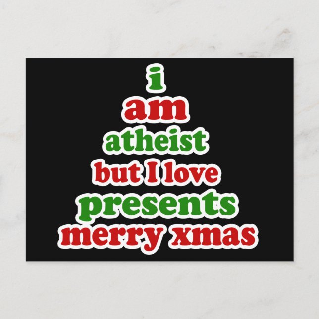Postal Festiva Navidades ateos (Anverso)