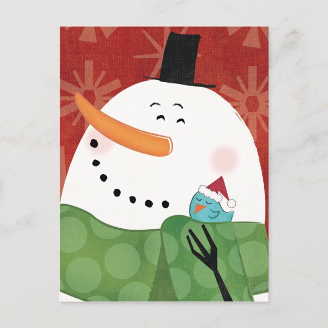 Postal Festiva Navidades azules tapan con cacao oscuro (Anverso)