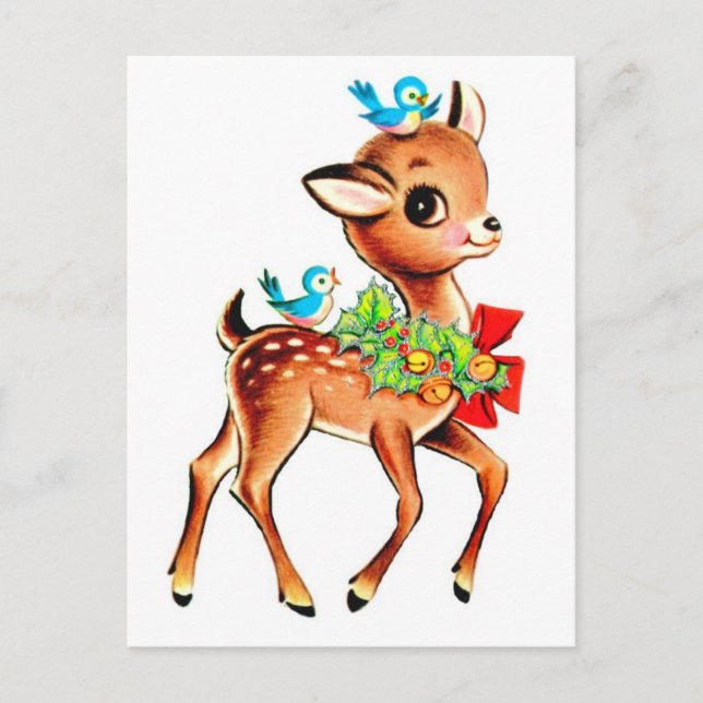 Postal Festiva Navidades Baby Deer (Anverso)