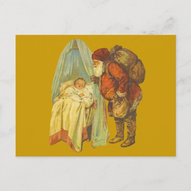 Postal Festiva Navidades Baby Santa Clause Vintage (Anverso)