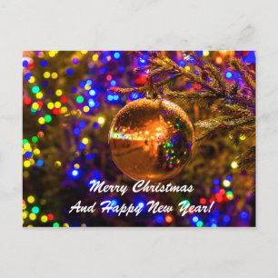 Postal Festiva Navidades Ball Iluminación Amarilla