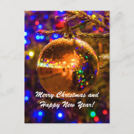 Postal Festiva Navidades Ball Iluminación Amarilla