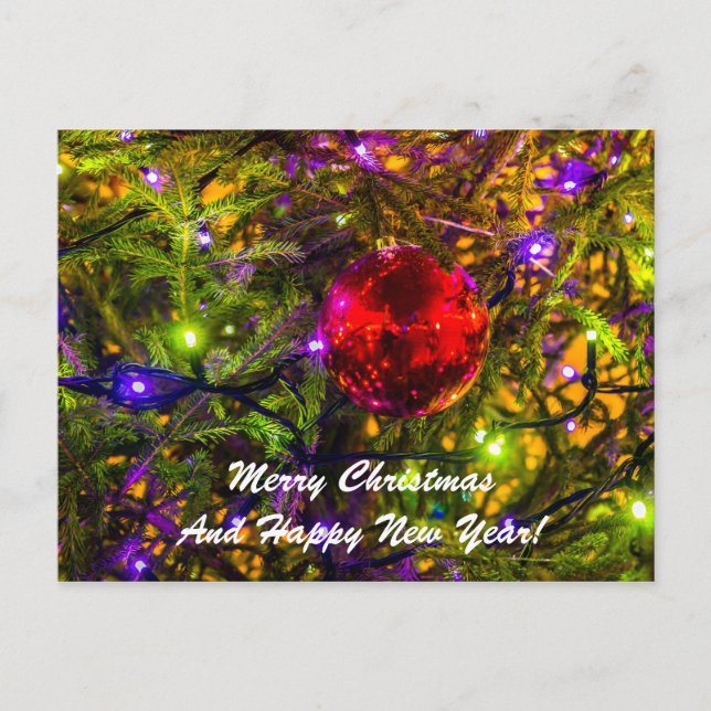 Postal Festiva Navidades Ball Red Spruce (Anverso)