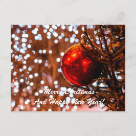 Postal Festiva Navidades Ball Red White