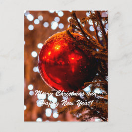 Postal Festiva Navidades Ball Red White