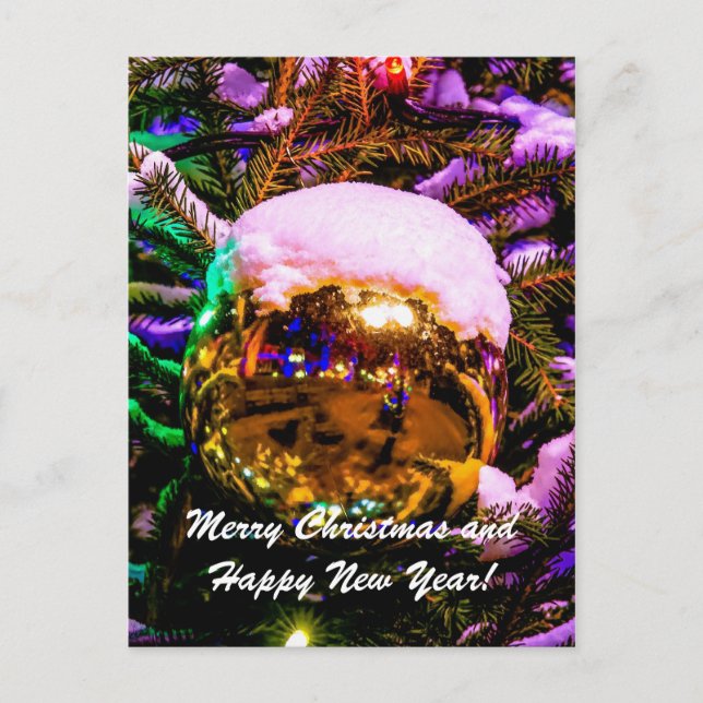 Postal Festiva Navidades Ball Yellow (Anverso)