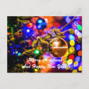 Postal Festiva Navidades Ball Yellow Colorful