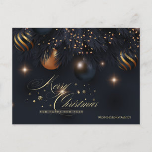 Postal Festiva Navidades Balls Pine Tree Brands Black
