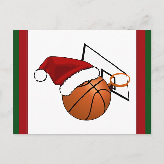 Postal Festiva Navidades Baloncesto y Hoop (Anverso)