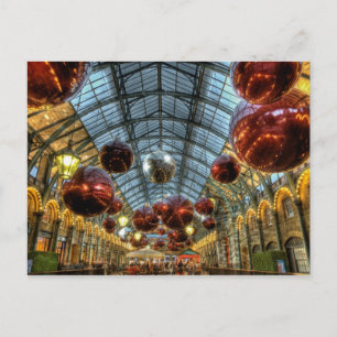 Postal Festiva Navidades baubles en Covent Garden Markets, Londre
