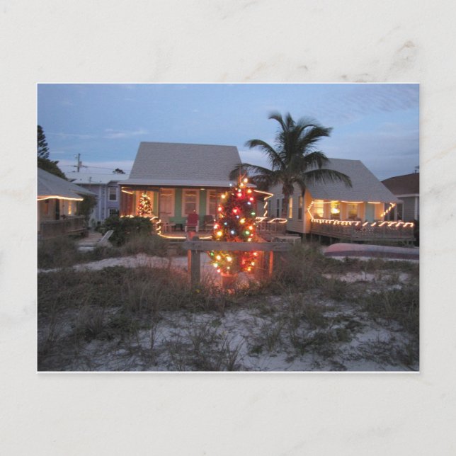 Postal Festiva Navidades Beach Cottage (Anverso)