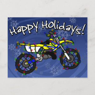 Postal Festiva Navidades Bicicleta sucia amarilla