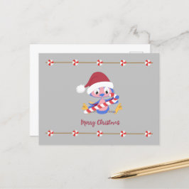 Postal Festiva Navidades Bluebird Candy Cane Personalizable Texto
