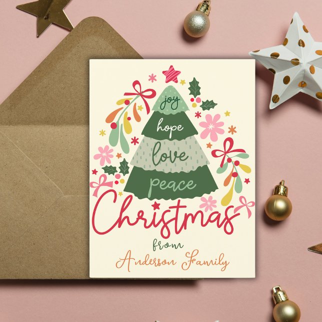 Postal Festiva Navidades Boho Flores saludan a escandinavos (Subido por el creador)