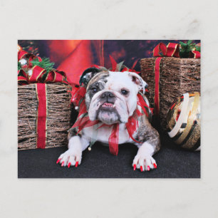 Postal Festiva Navidades - Bulldog - Delilah