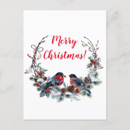 Postal Festiva Navidades Bullfinch