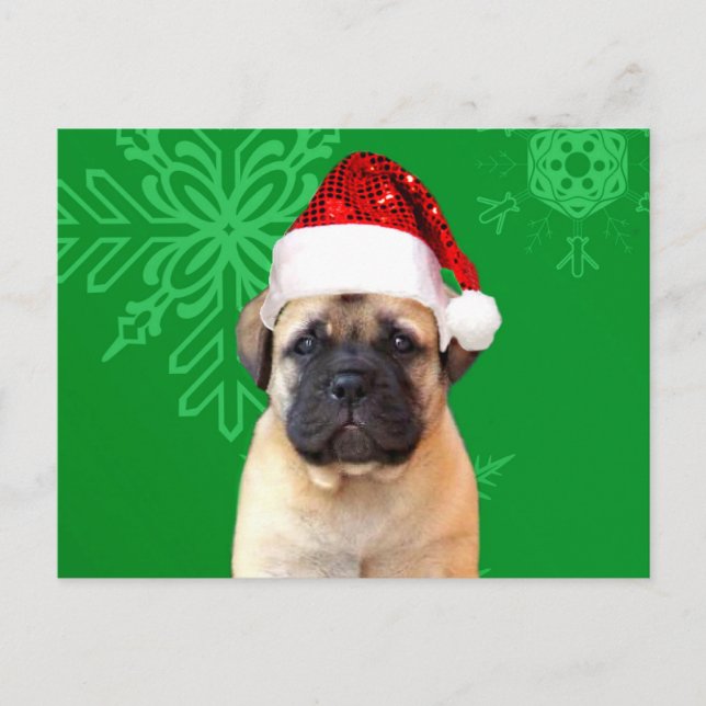 Postal Festiva Navidades Bullmastiff (Anverso)