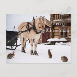 Postal Festiva Navidades campesinos idiotas animales hablantes am