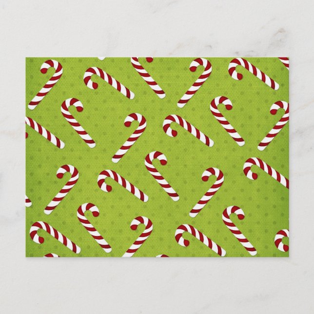 Postal Festiva Navidades Candycanes (Anverso)