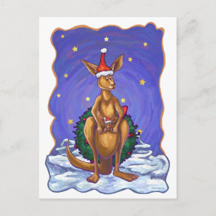 Postal Festiva Navidades canguro Starry Night