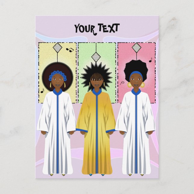 Postal Festiva Navidades cantantes alaban a coro (Anverso)