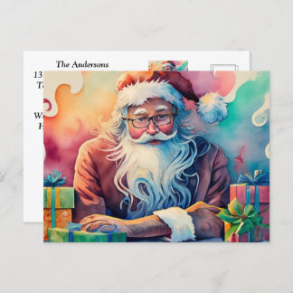 Postal Festiva Navidades caprichosos del personalizar Santa