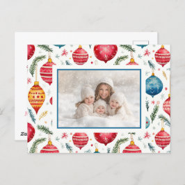 Postal Festiva Navidades caprichosos, foto de ornamentos de época