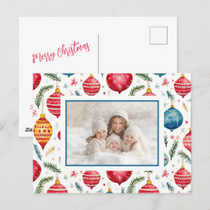 Postal Festiva Navidades caprichosos, foto de ornamentos de época