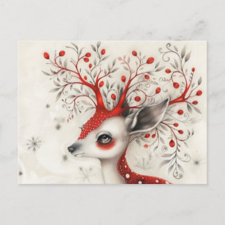 Postal Festiva Navidades caprichosos renos